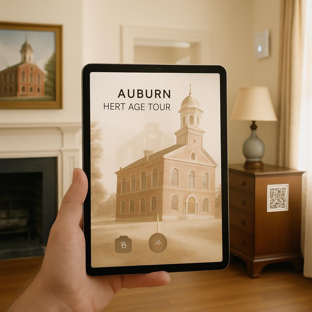 Modern technology seamlessly integrated into historic vacation rental setting with heritage tourism features