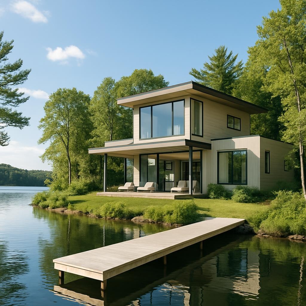 Modern lakefront vacation rental property showcasing premium accommodations in Central New York's lake country
