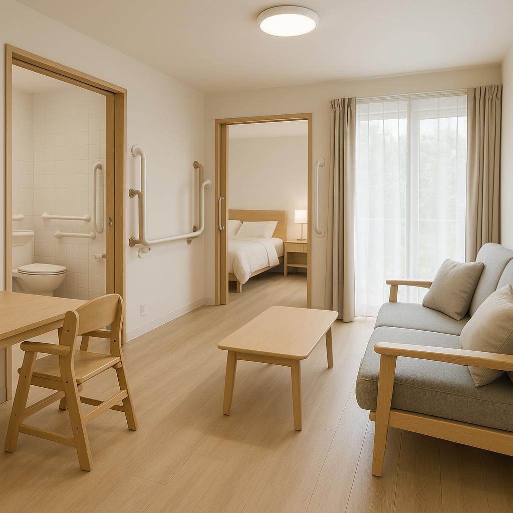 Interior view of family-friendly vacation rental with accessibility features and comfortable spaces for all ages