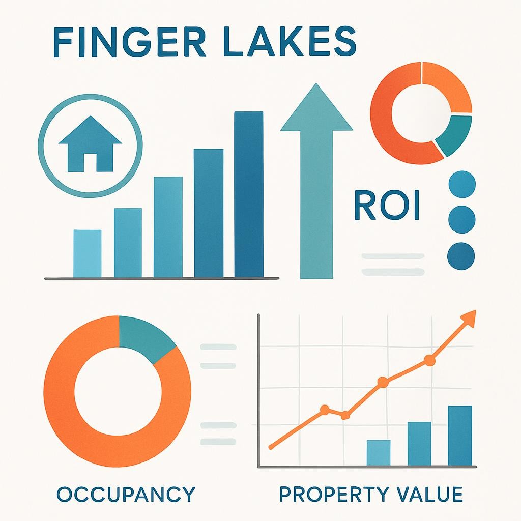 Private dock and beach area with kayaks and lake access at Finger Lakes vacation rental