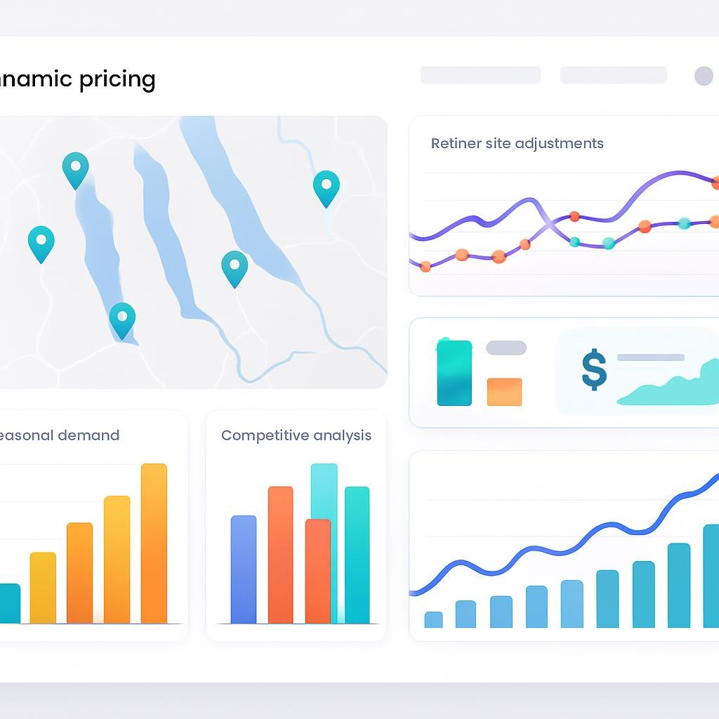 Dynamic pricing dashboard showing revenue optimization across multiple Finger Lakes vacation rental properties