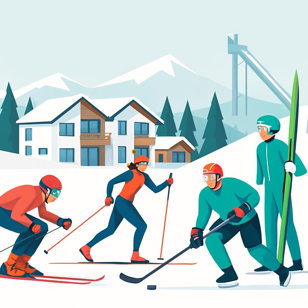 Elite athletes training at Lake Placid Olympic facilities with modern vacation rental properties in background