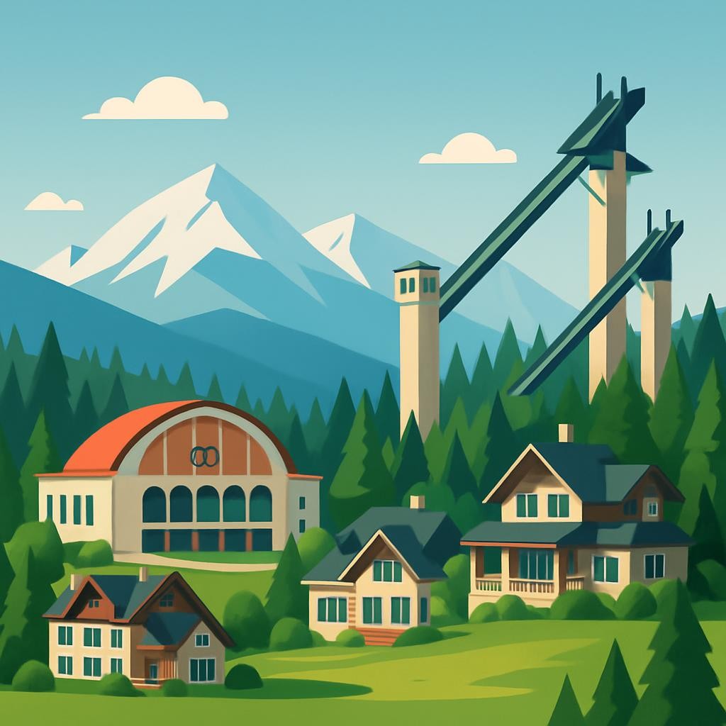 Historic Lake Placid Olympic Center and ski jump complex with premium vacation rental accommodations nearby