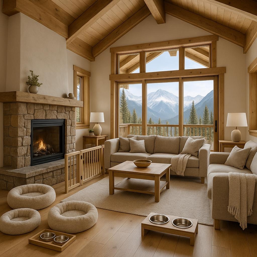 Essential pet amenities in a luxury vacation rental