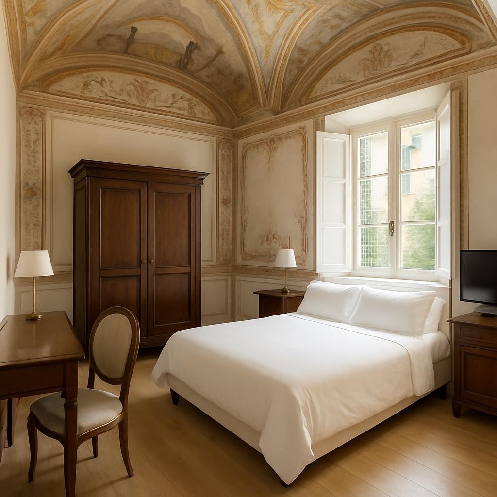 Elegantly maintained heritage property interior showcasing clean, tourist-ready accommodations while preserving historic character